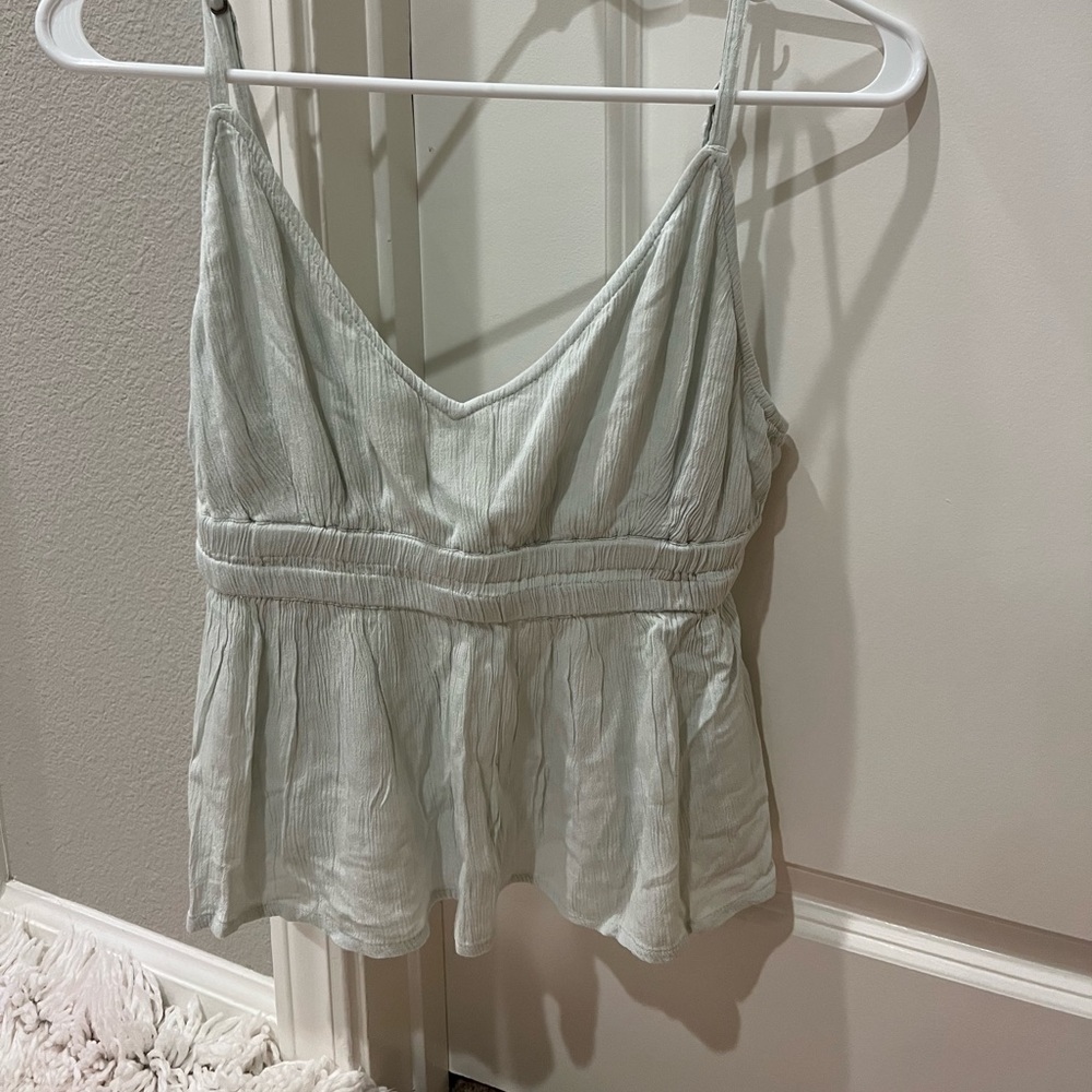 Mint green flowy tank top